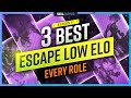 3 BEST CHAMPIONS for EVERY ROLE to ESCAPE LOW ELO in Season 11!