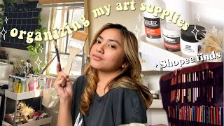 SHOPEE ART MATERIALS FINDS 🛒+ Organizing my art supplies 🧚🎨