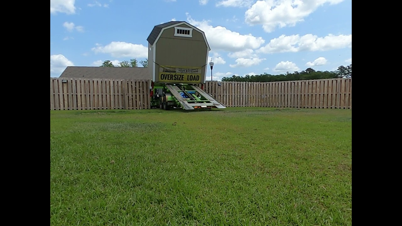 Shed Delivery through a gate and over a fence