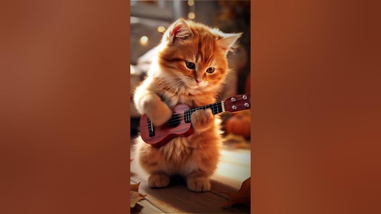 Kitten and music 🐱🎸✨ #shorts #CuteShorts #CozyCat #CatMusic  #AdorableKitten #PetShorts #CatLovers
