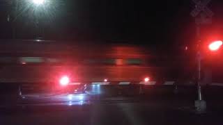 Rail Crossing At Night In Melrose, Massachusetts