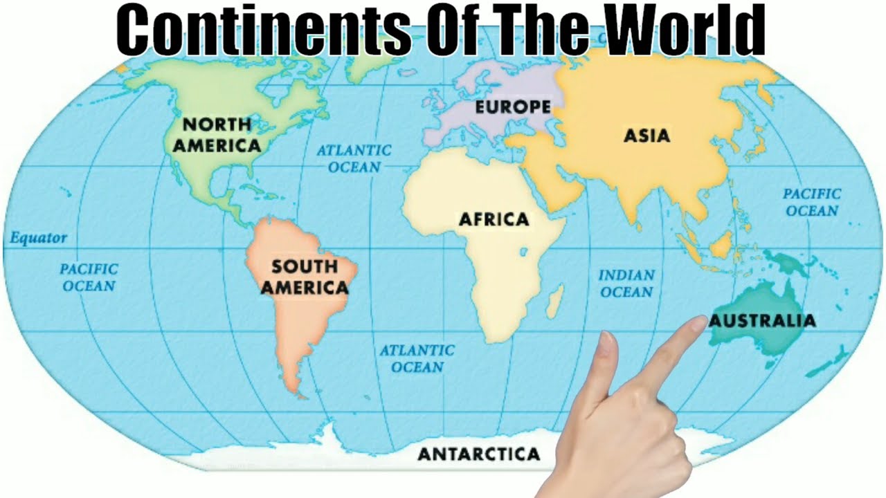 Continents Of The World For Kids | Learn 7 Continents Of The World In ... World Map Continents For Kids