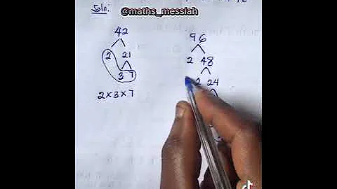Finding Highest Common Factor ( HCF) of 42 and 96 using Prime Factorization