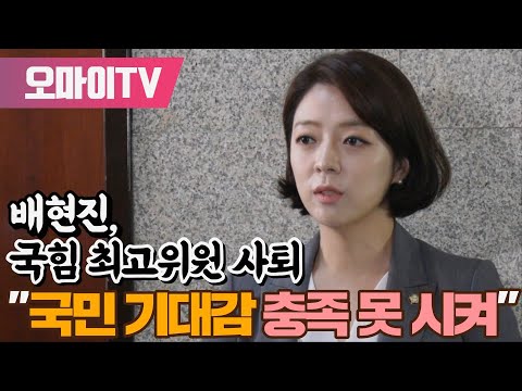 배현진, 국힘 최고위원 사퇴 &amp;quot;국민 기대감 충족 못 시켜&amp;quot;