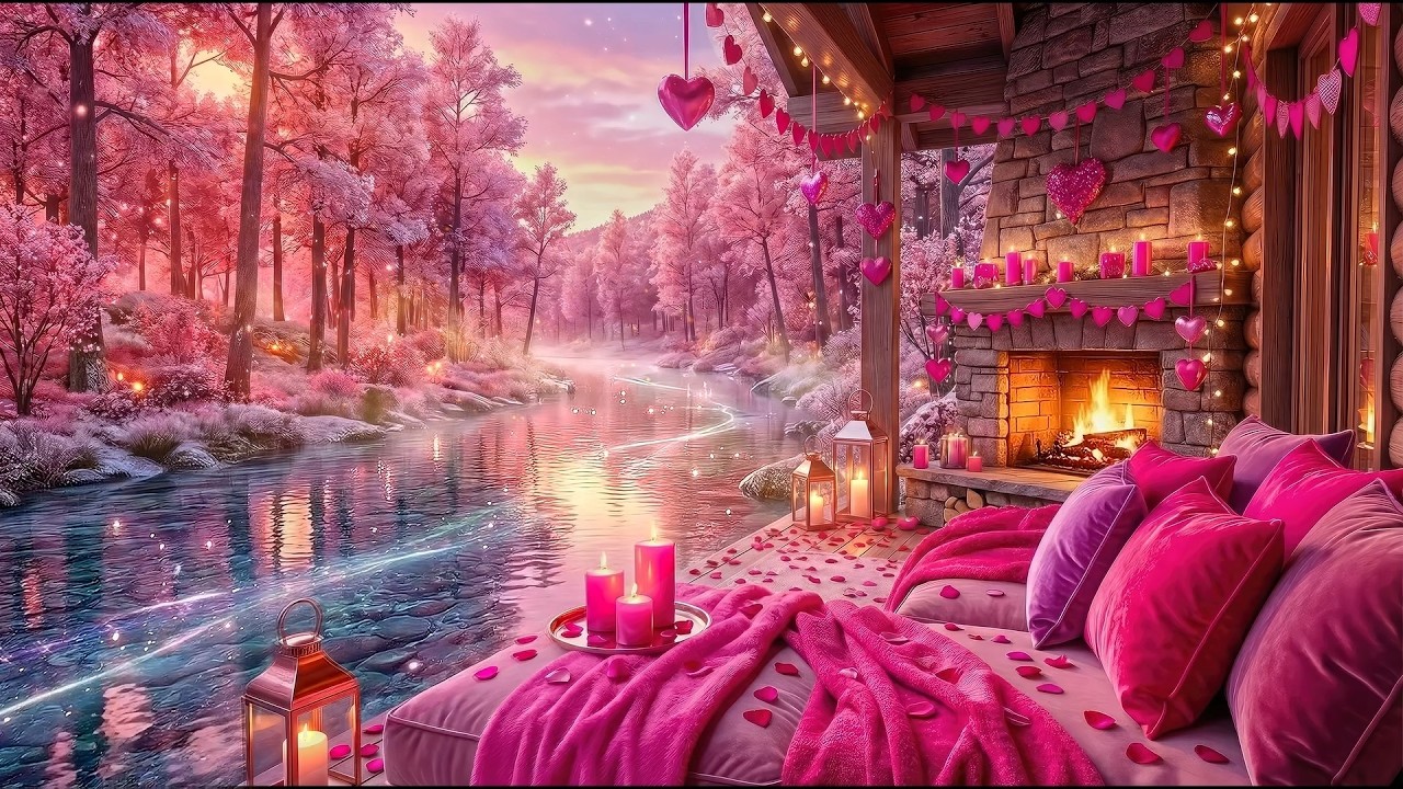 Fall Into a Pink Valentine Escape 💗 River Glow & Soft Piano