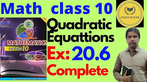 Exercise 20.6 Class 10 math Sindh Board | Karachi Board | Ex 20.6 chapter 20 indus maths.