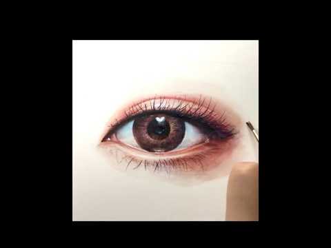 <strong>Watercolor</strong> <strong>painting</strong> of Attractive eye 눈 그리기, 눈 수채화 채색 #shorts