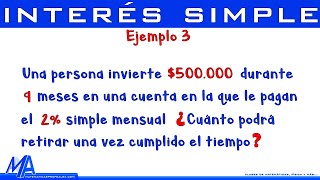 Interés simple | Ejemplo 3