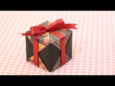 クリスマスプレゼントボックスの折り方/折り紙 Christmas gift box / Origami