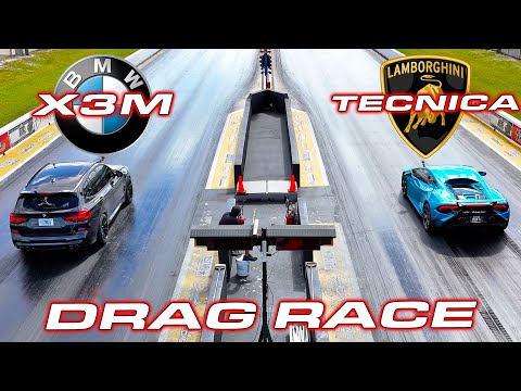 BMW OWNER HUSTLES LAMBO GUY * 700+ HP BMW X3M vs Huracan Tecnica 1/4 Mile DRAG RACE