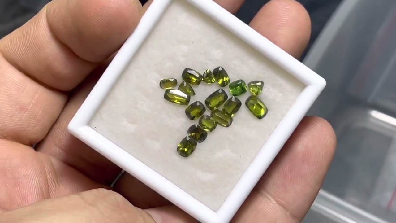 Natural sphene Also known as Titanite these are actually faceted (cut) from natural source