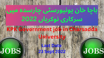 Government New Jobs in Bacha Khan University Charsadda KPK [Latest Jobs in KPK-2022]