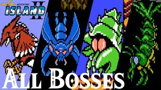 Adventure Island 2 (NES) // All Bosses