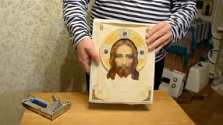 9. Закрепление бисерного оклада на иконе. 9. Закрепление бисерного оклада на иконе.