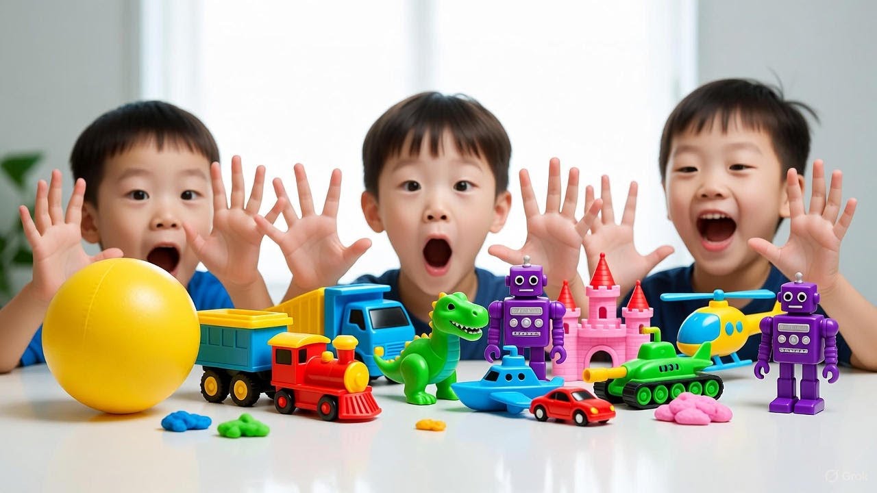 Изучаем цвета для детей | Красный, желтый, синий, зеленый, фиолетовый с игрушками и слаймом | Сту...