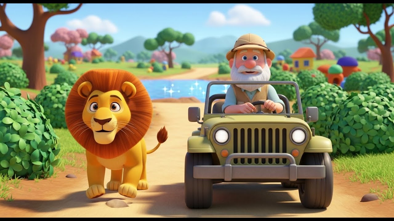 Old MacDonald Had A Farm (Savanna ) 🦁 Animal Sounds Song for Kids | Safari Adventure Nursery Rhymes