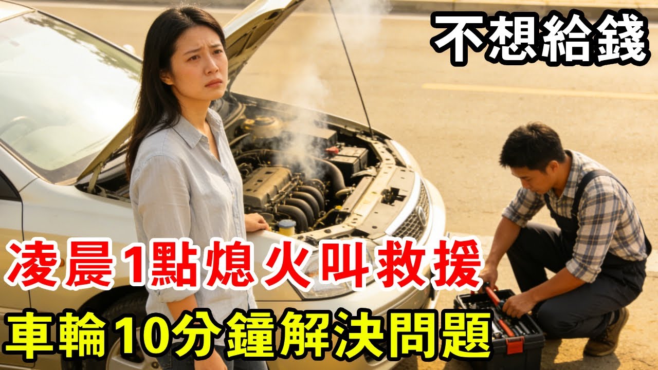 美女凌晨1點熄火叫救援，車輪到地方後10分鐘解決，不料美女竟耍賴不想給錢【暴躁的車輪】