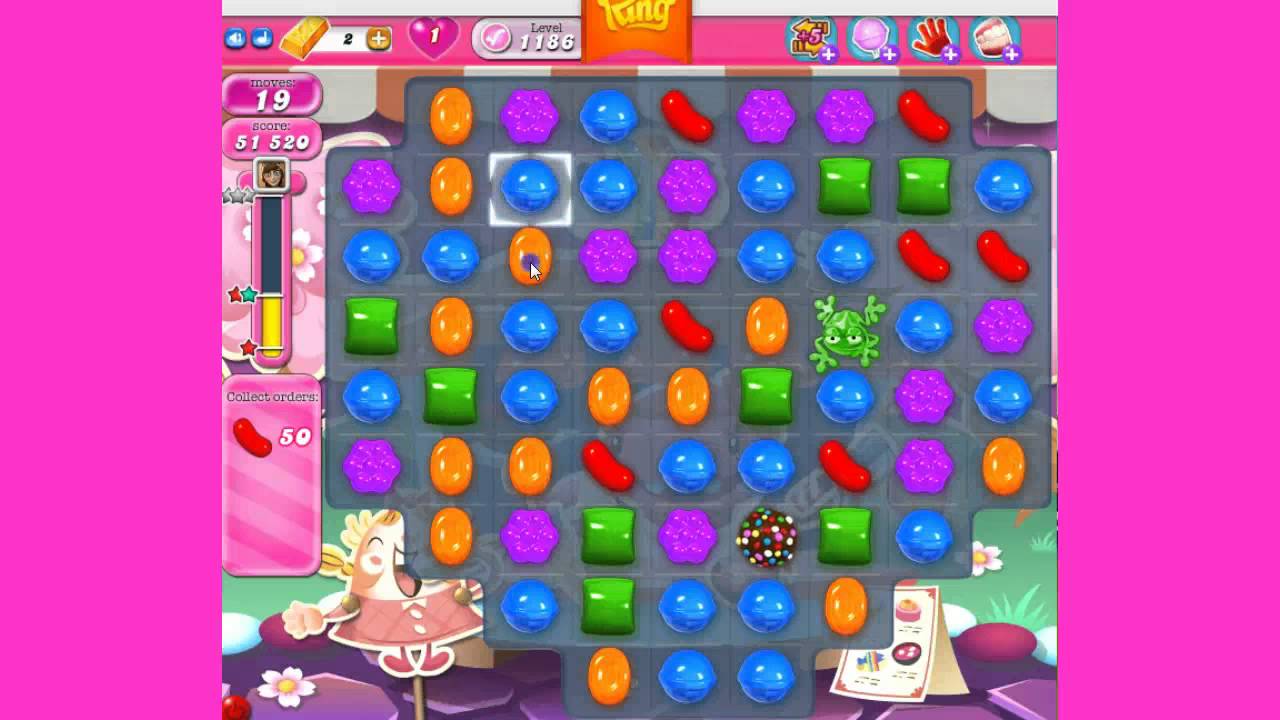 Candy Crush Saga Level 1186 - YouTube