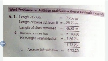 word problem on addition and subtraction of decimal