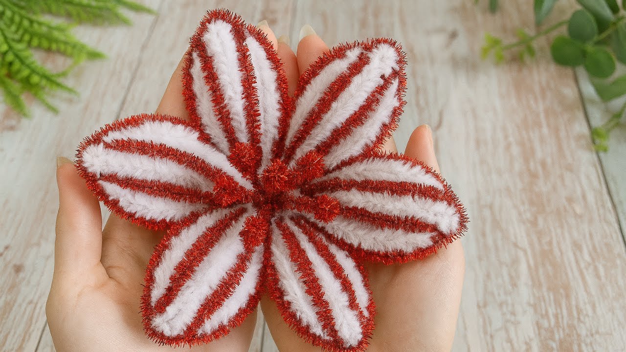 モールで作る花】クリスマス飾り クリスマスオーナメント ポインセチア