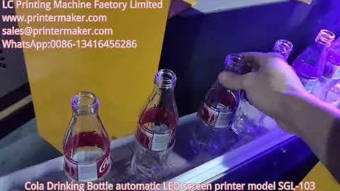 Cola drinking bottles automatic UV screen printer model SGL-103