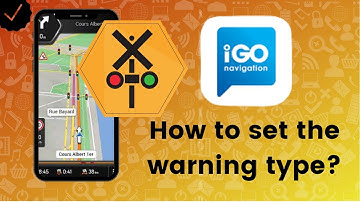 How to set the warning type for the railroad crossing function in IGO Navigation?