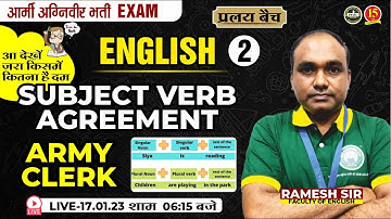 Join English ( Subject Verb Agreement ) Live Class for Army Clerk Exams 2023 -  MKC