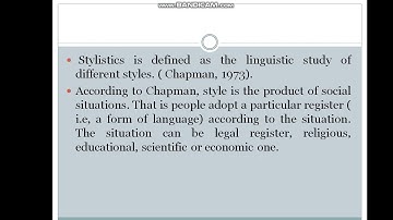 Stylistics- Course 01