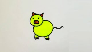 *ПОРОСЁНОК* Как нарисовать легко и просто ПОРОСЕНКА, идеи для срисовки. Draw a piglet.