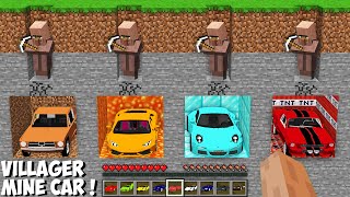 Which VILLAGER WILL GET THE BEST SUPER CAR in Minecraft ? SUPER CAR UNDERGROUND !