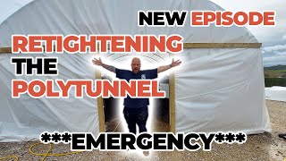 **EMERGENCY** Retightening The Polytunnel  BUILDING MY ULTIMATE DREAM KOI HOUSE PART 7