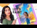 How to paint a girl  easy acrylic painting  step by step tutorial for beginners  in hindi