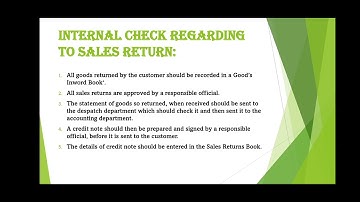 INTERNAL CHECK REGARDING PURCHASE RETURN AND SALES RETURN// Auditing
