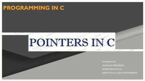 Pointers in C #EST 102 Programming in C