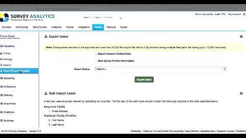 Overview - Panels Tab in Survey Analytics