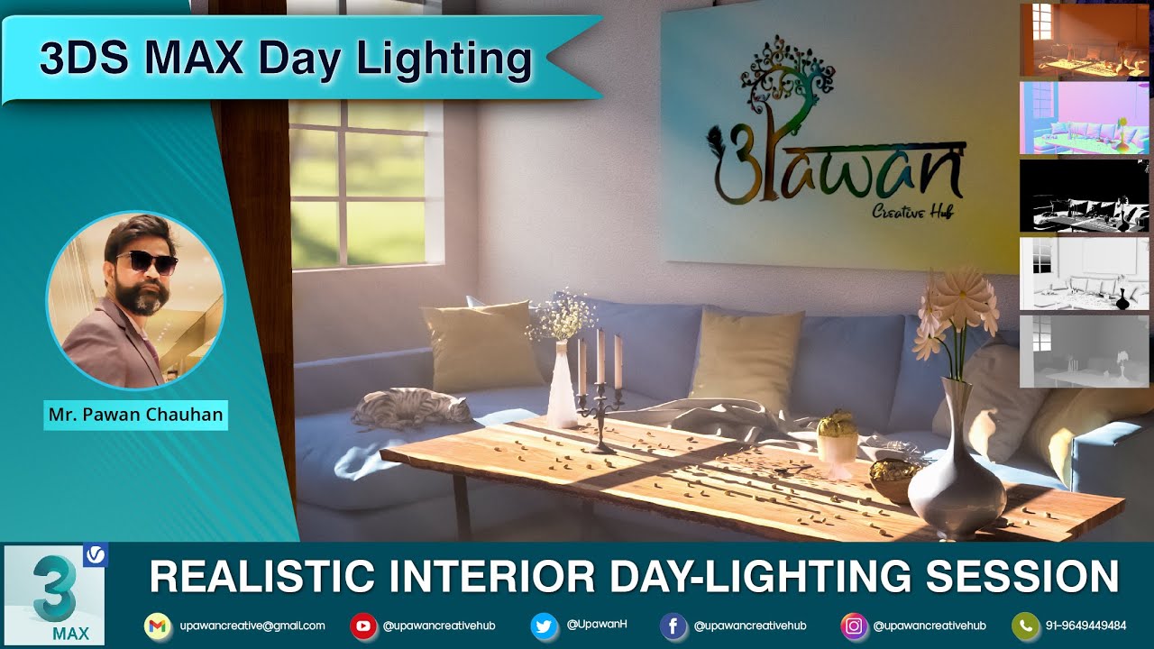 3DS Max VRay Interior Lighting | How to Realistic Interior Lighting and ...