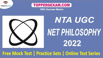 NTA UGC NET PHILOSOPHY Free Mock Test 2022 | Practice Sets | Online Test Series | Printed Matcrial