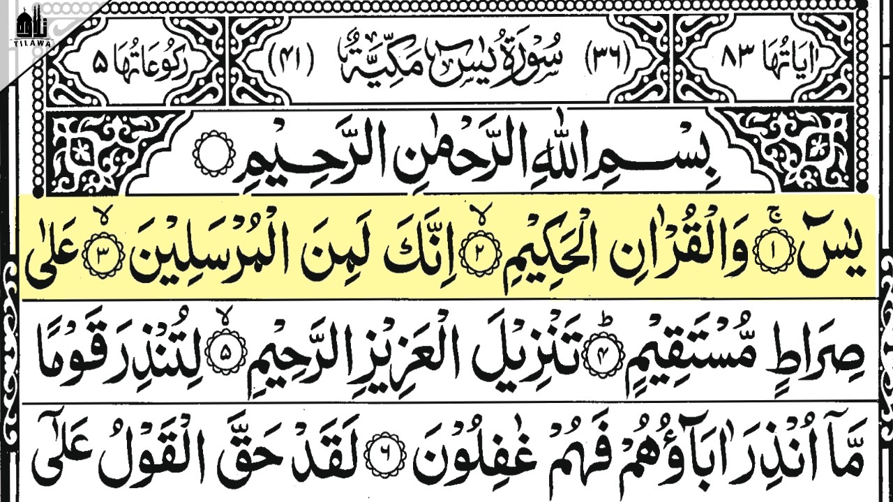 سورة يس 💎 والله ما قرئت في ضيق إلا وفُرجت | Surah Yasin (The Heart of Quran) for Success & Peace