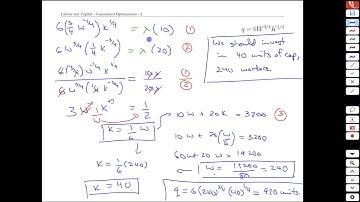 Unit 23-9 The Lagrange Multiplier-Labour and Capital - Part 2 - MATH 121