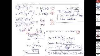 Unit 23-9 The Lagrange Multiplier-Labour and Capital - Part 2 - MATH 121