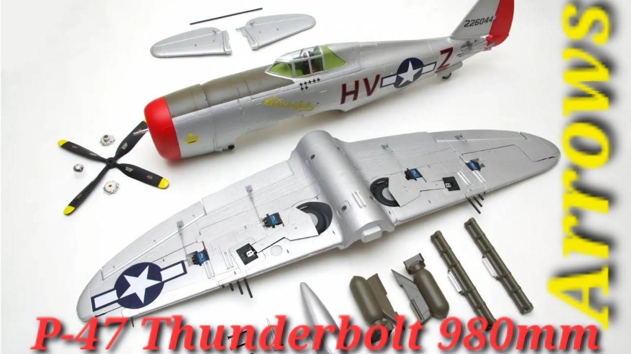 Arrows Hobby P-47 Thunderbolt PNP Train Rentrant (980mm