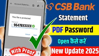CSB Bank statement PDF password | How to open CSB Bank statement | CSB statement password screenshot 4