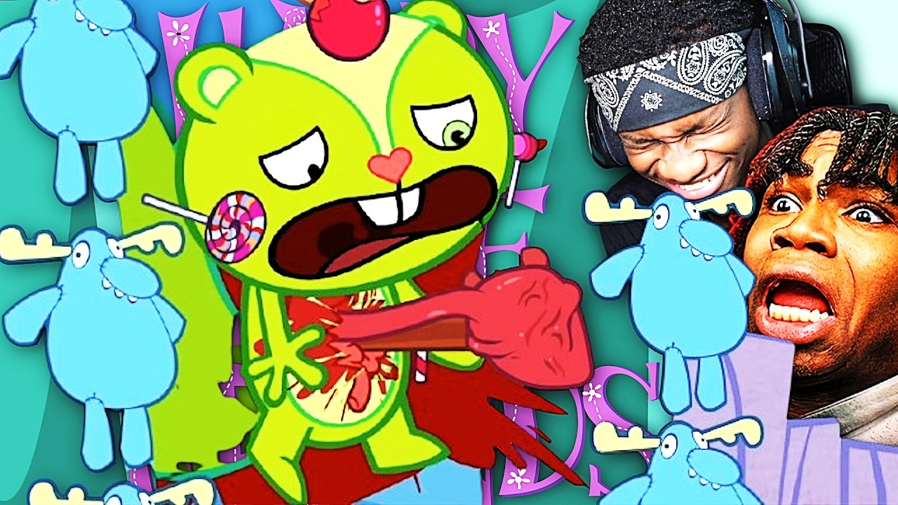 I Made ‪@SupremeFr3shman‬ React To HAPPY TREE FRIENDS AGAIN