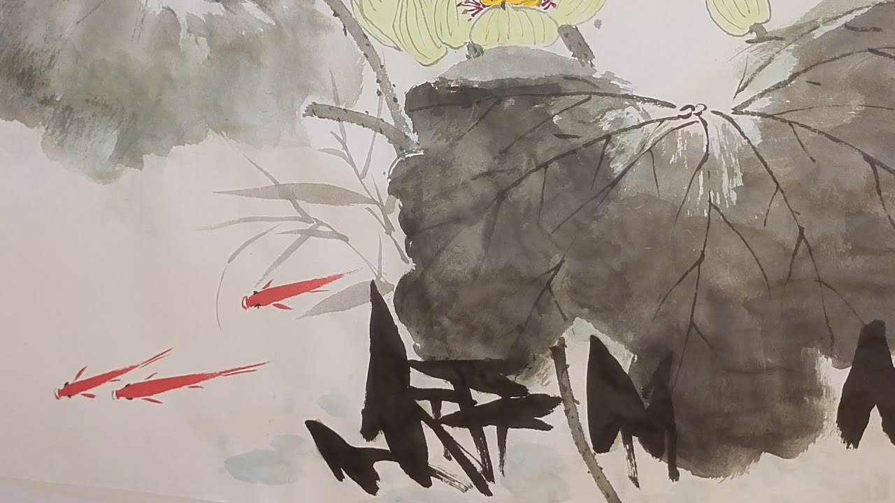 Ink painting- Summer Lotus Pond 水墨- 夏日荷塘- YouTube
