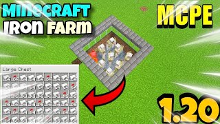Minecraft best iron from 1.20 Bedrock 🔥 | Minecraft pocket Edition iron farm | Iron farm Minecraft