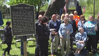 Long-lost historic marker for Portage Trail found, restored and rededicated in Sandusky