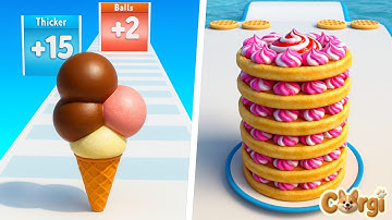 Ice Cream Rush VS Pancake Rush - All Levels ASMR Satisfying Walkthrough Gameplay ios Android 