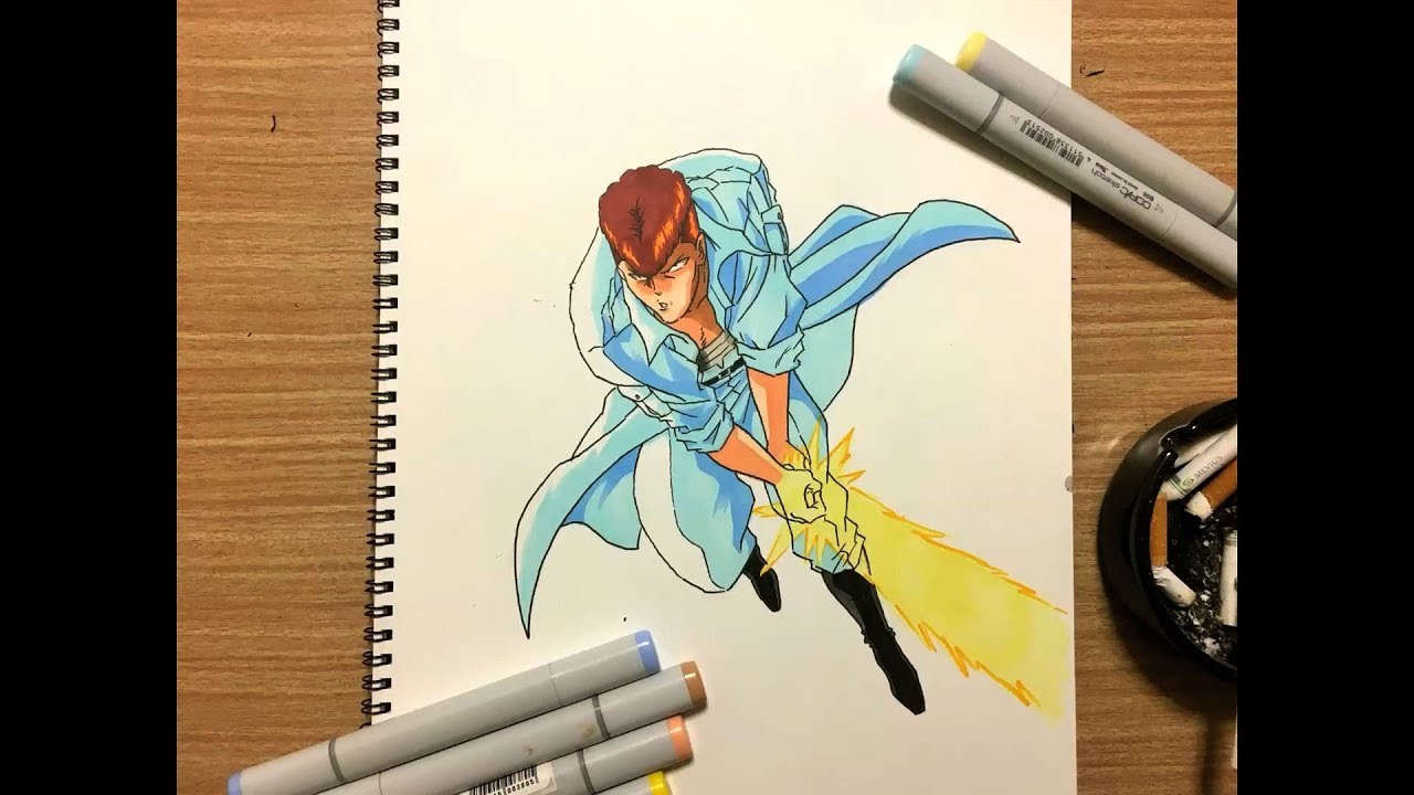 イラストメイキング 桑原 幽遊白書 Drawing Kuwabara From Yu Yu Hakusyo Youtube