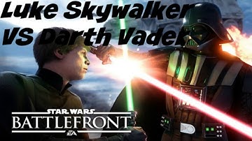 Star Wars Battlefront Beta Luke Skywalker VS Darth Vader Gameplay