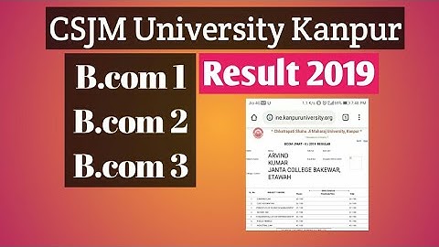 Csjm university kanpur 2019 B.com result declare